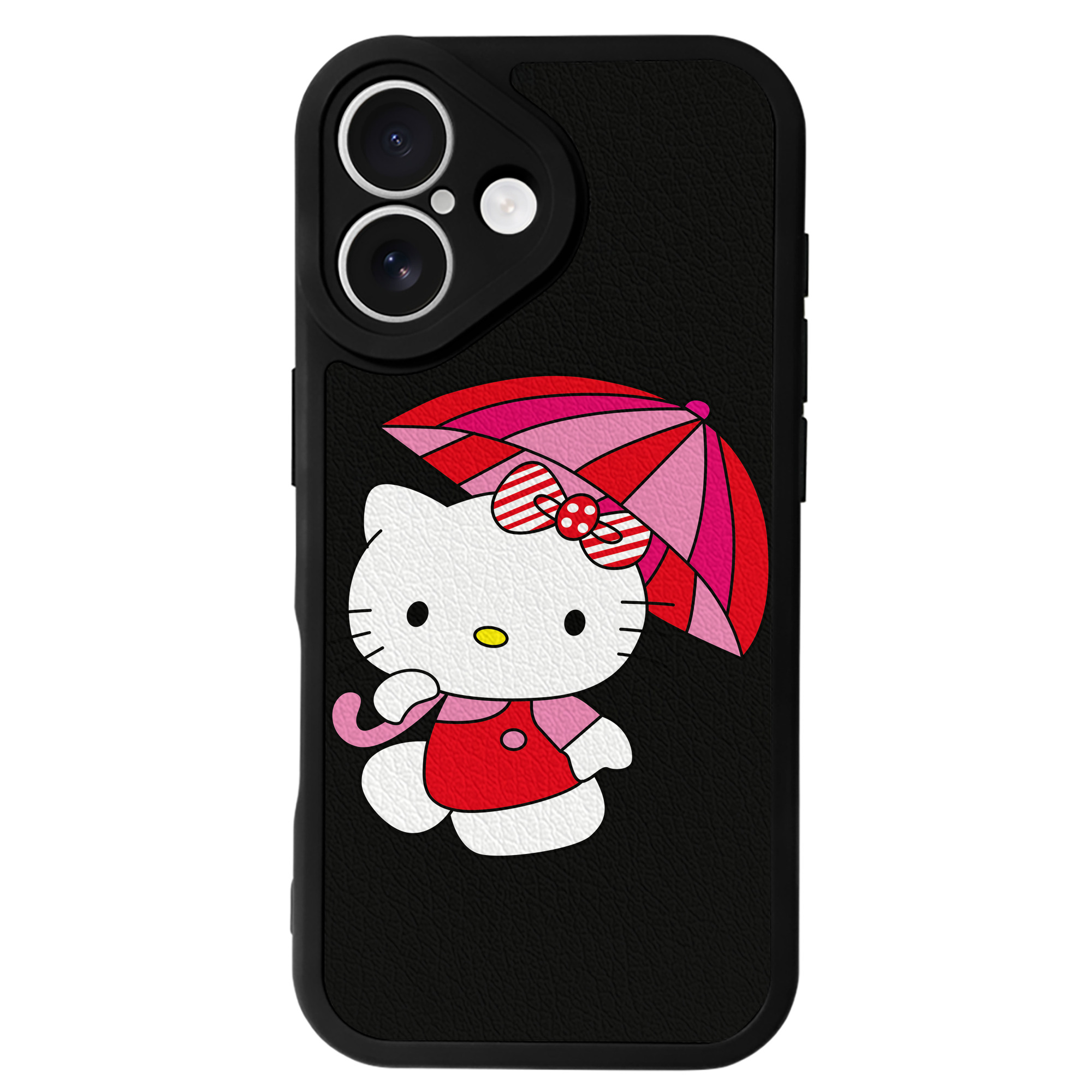 （画像用） Hello Kitty ハローキティ 【iPhone 16シリーズ対応】シリコンスマホケース（レザー調） 材質：シリコン